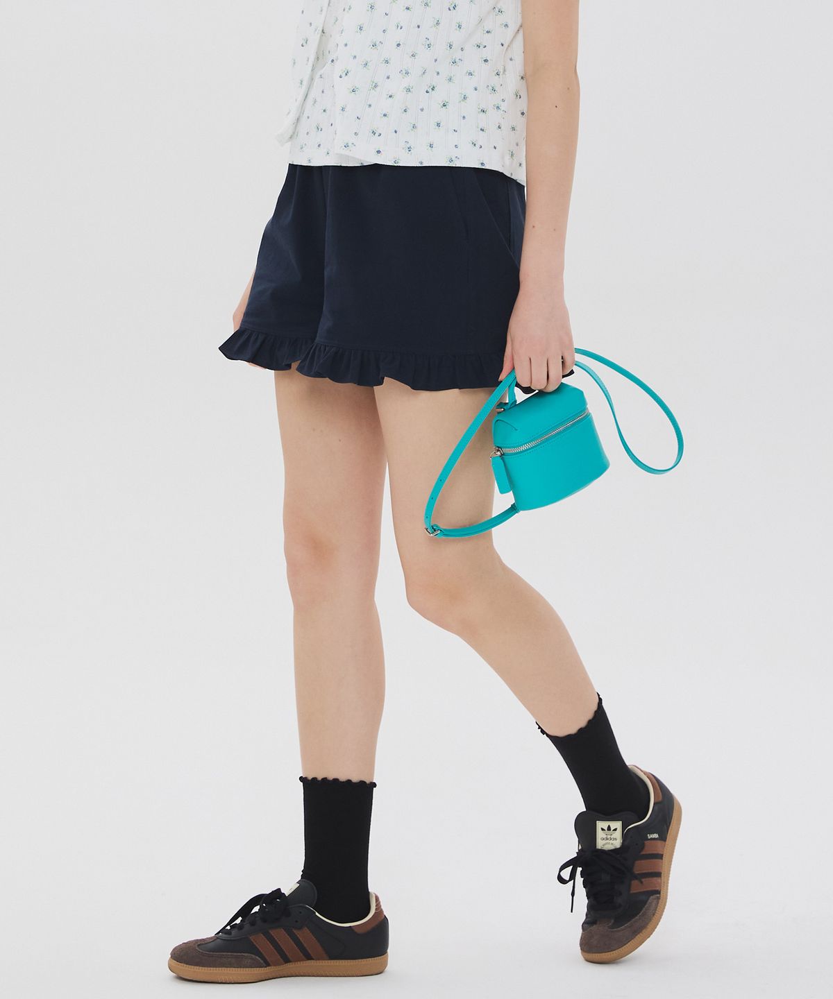 뉴루키(NEW LOOKY) Frill banded shorts _Navy