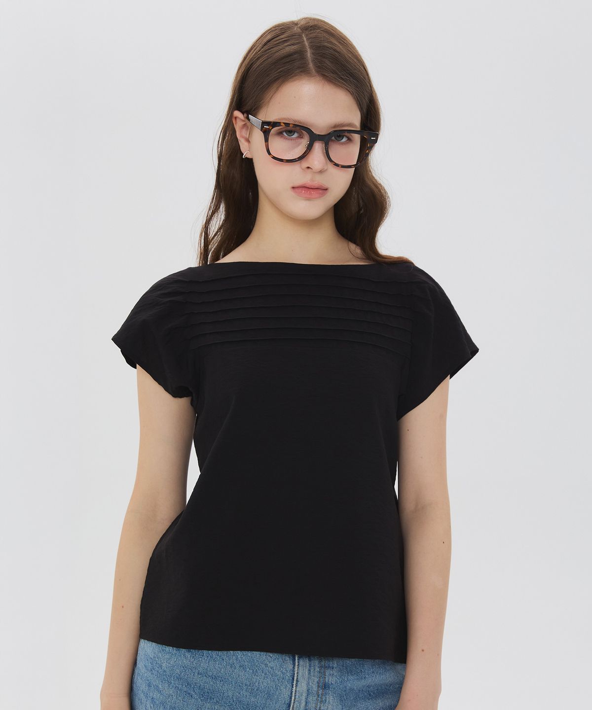 뉴루키(NEW LOOKY) Pintuck blouse_Black