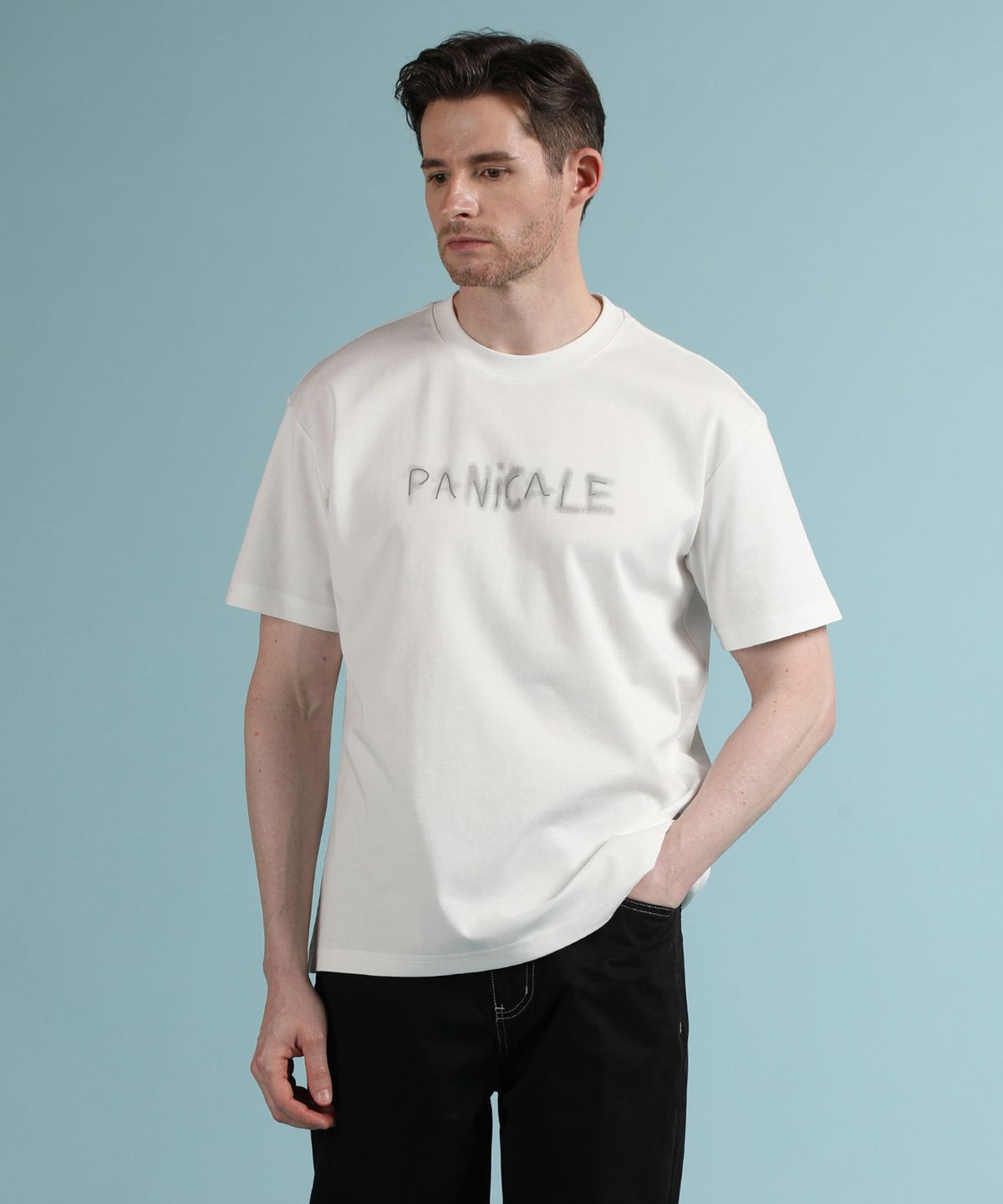 빠니깔레(PANICALE) 화이트 프린팅 로고 반팔 티셔츠