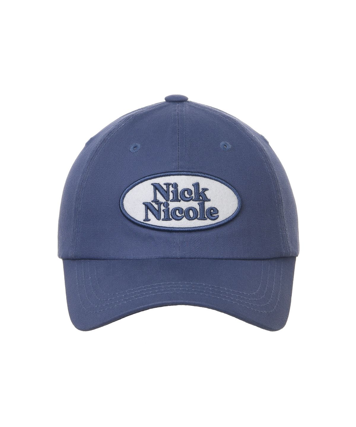 닉앤니콜(NICK&NICOLE) OVAL WAPPEN BALL CAP_BLUE GRAY