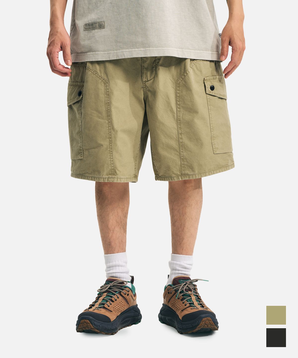미드업데이트(MIDUPDATE) Active Utility Banding Shorts Pants Khaki