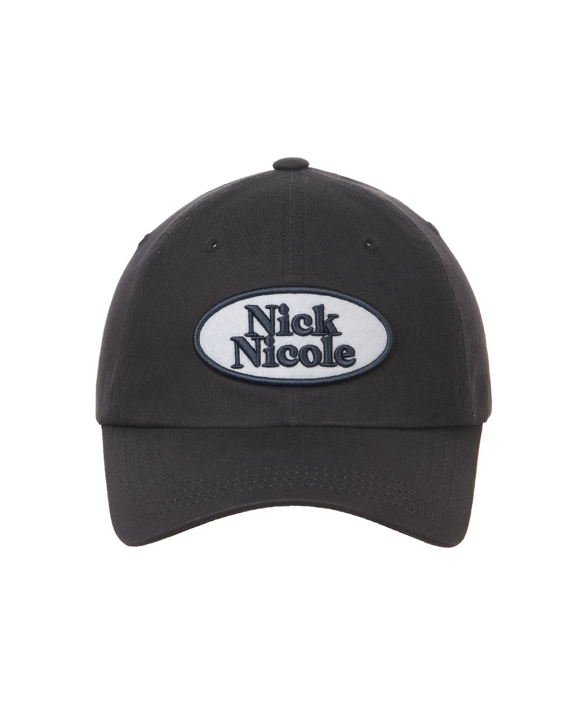 닉앤니콜(NICK&NICOLE) OVAL WAPPEN BALL CAP_CHARCOAL