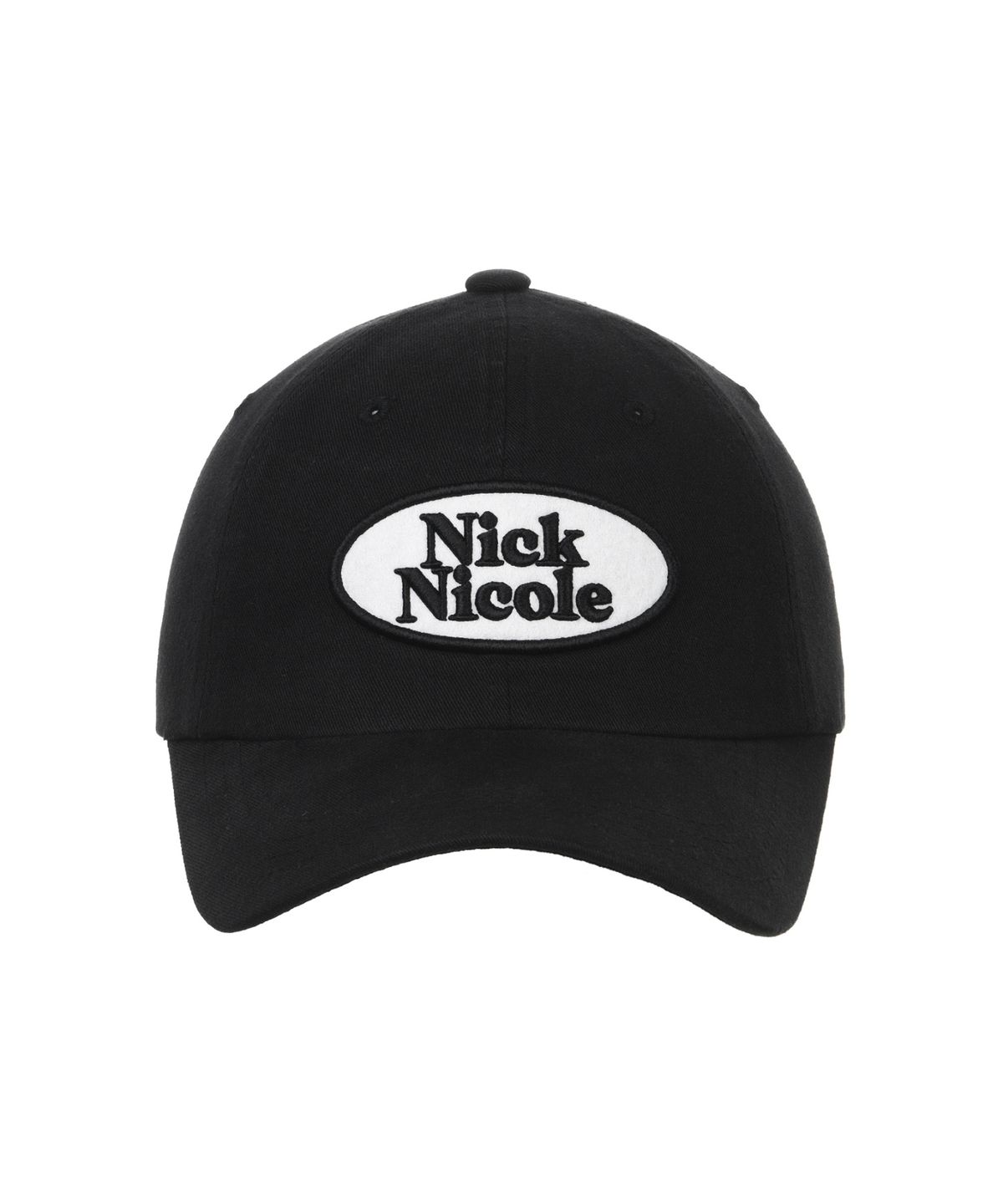 닉앤니콜(NICK&NICOLE) OVAL WAPPEN BALL CAP_BLACK