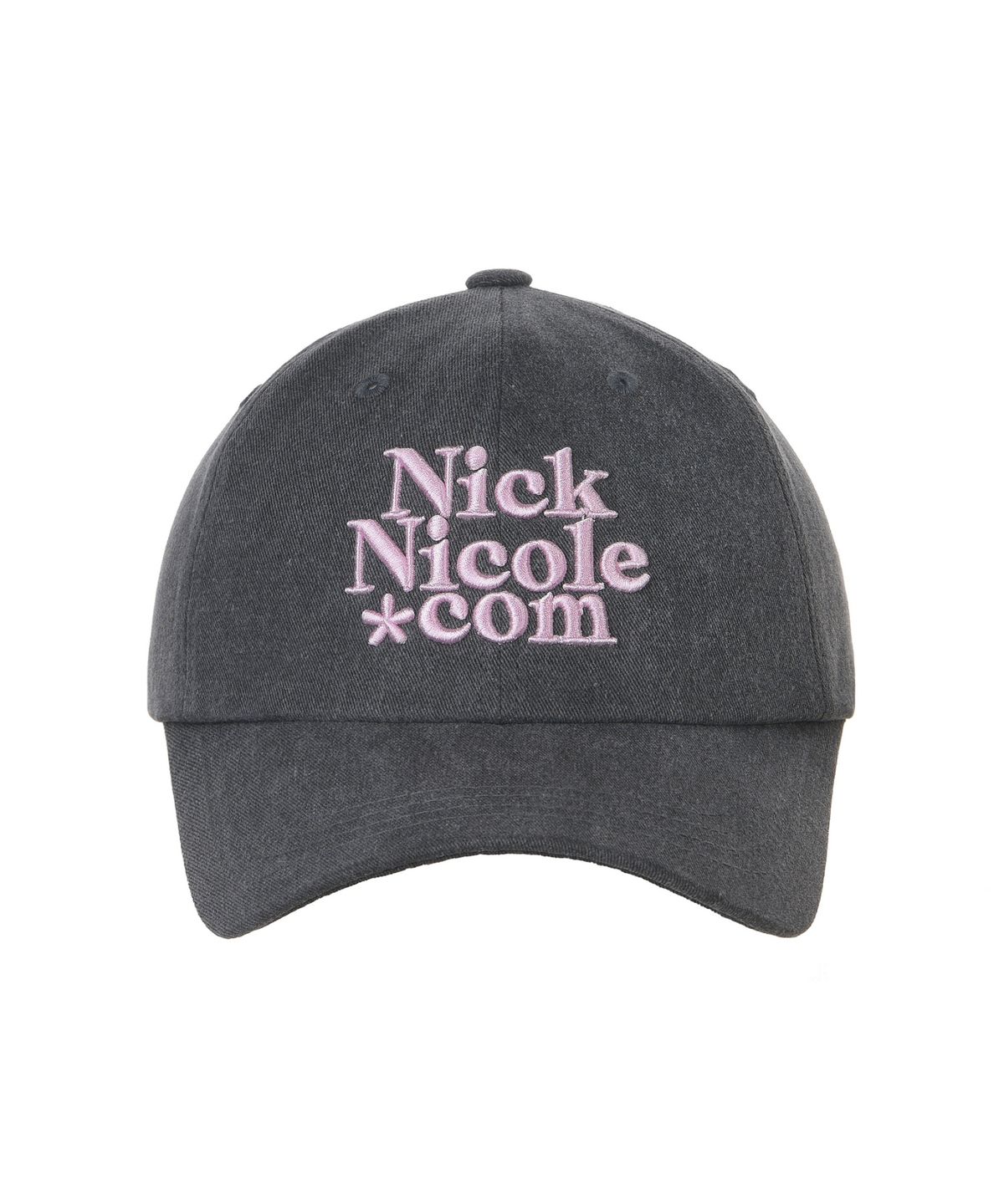 닉앤니콜(NICK&NICOLE) NN DOTCOM SIGNATURE BALL CAP_CHARCOAL PINK