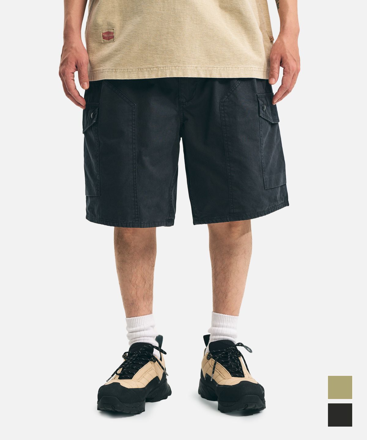 미드업데이트(MIDUPDATE) Active Utility Banding Shorts Pants Black