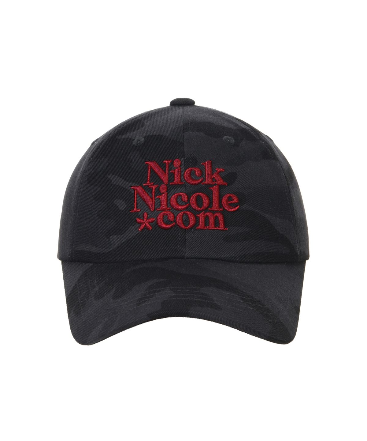 닉앤니콜(NICK&NICOLE) NN DOTCOM SIGNATURE BALL CAP_CAMO BLACK RED