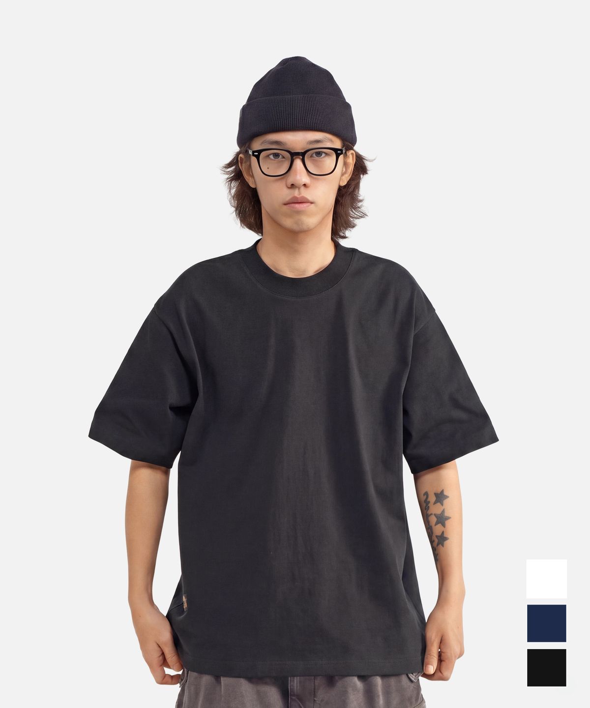 미드업데이트(MIDUPDATE) Archive Essential Waffle SS Tee Black