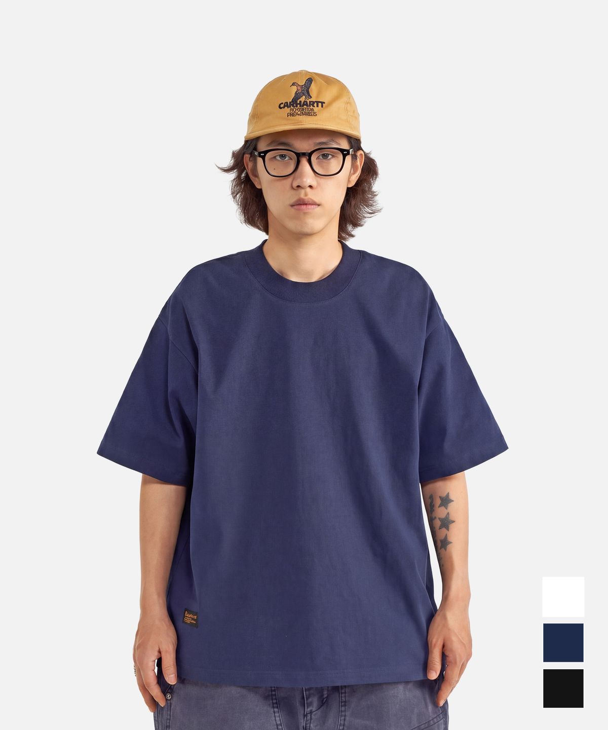 미드업데이트(MIDUPDATE) Archive Essential Waffle SS Tee Navy