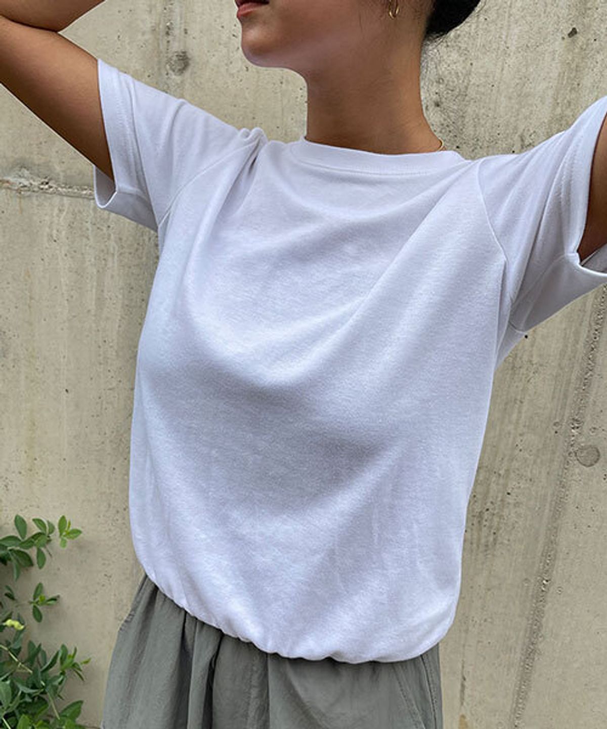 바이모노(BYMONO) [우먼 FREE-8XL] 쏙쏙숨티 자동넣입 드롭 반팔티