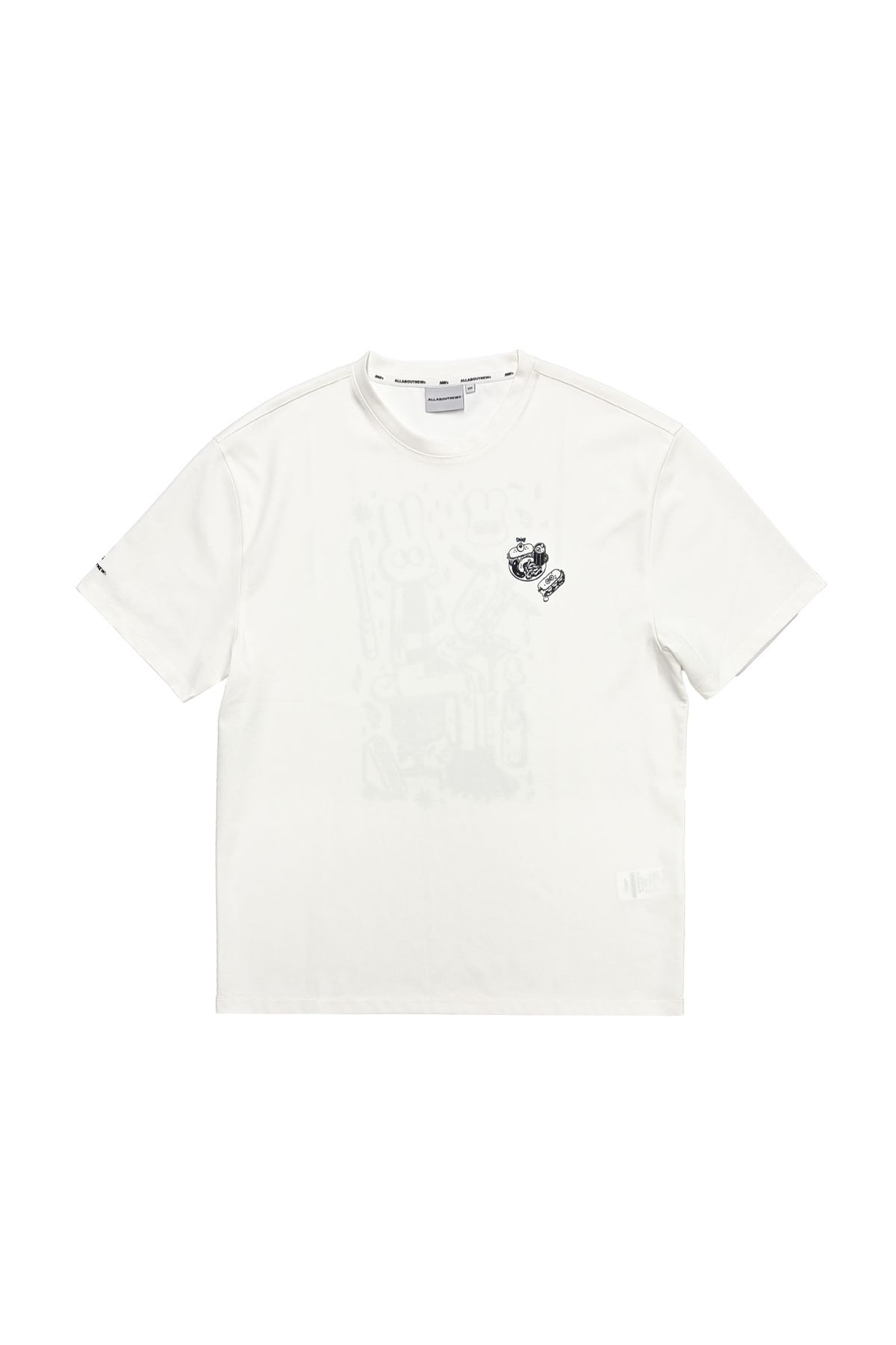 올어바웃뉴(ALL ABOUT NEW) [올어바웃뉴 X 밤비] 공포 샌드위치 반팔티 O화이트 ANA2TMB4AOH