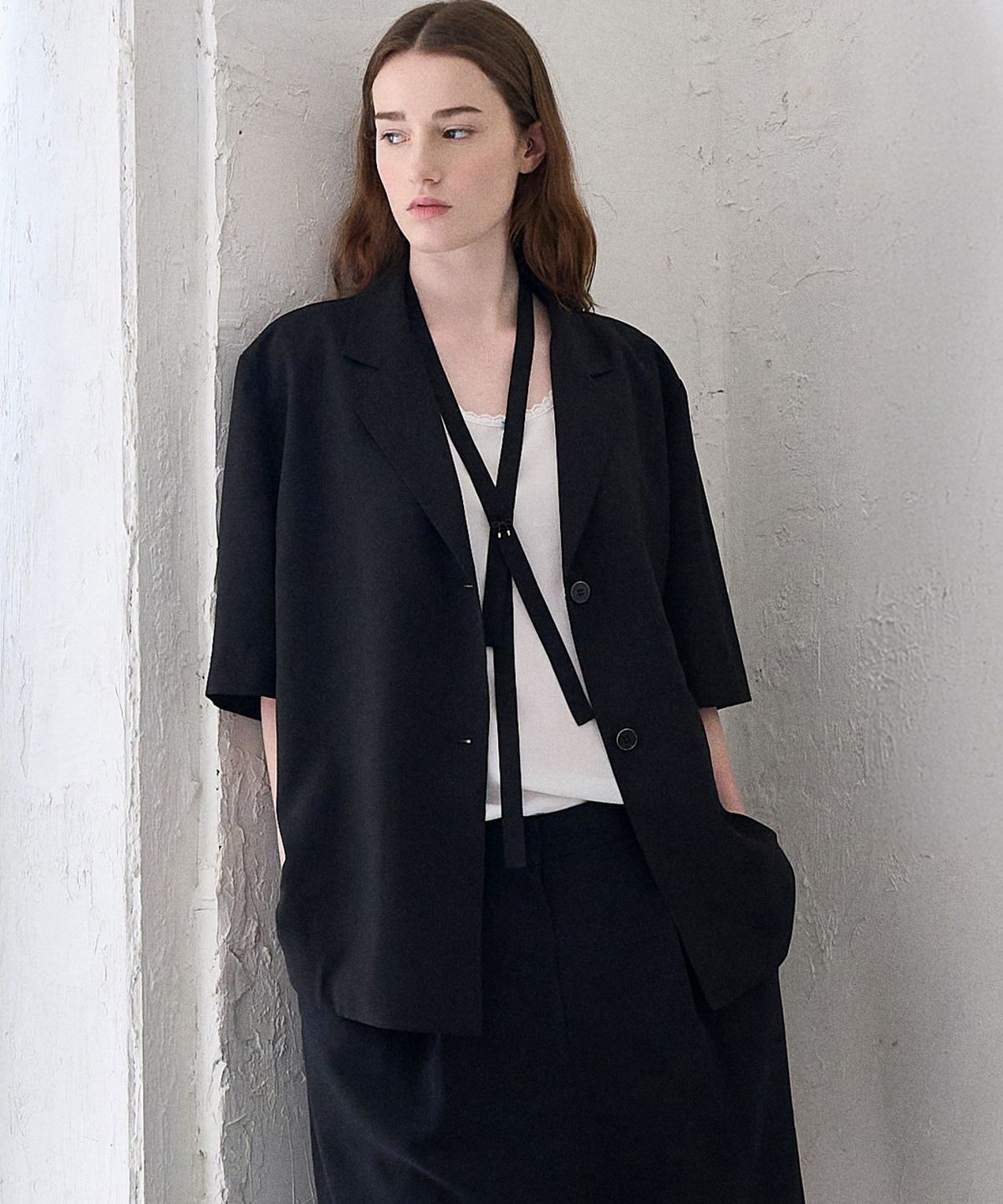 미테(MITTE) SINGLE BACK OPEN JACKET_BLACK