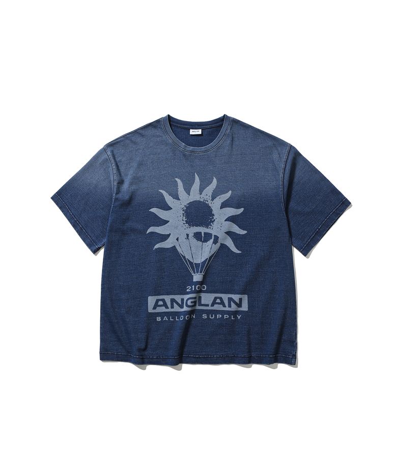 Sun Graphic Denim Tee - Washed Blue