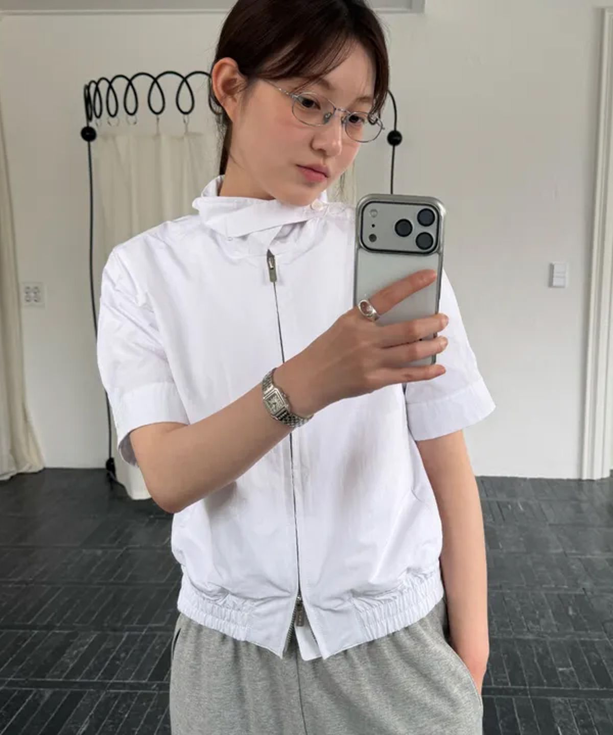 호와스(HOWUS) HALF SHIRT JACKET (WHITE)