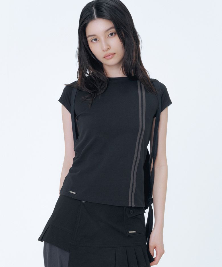 Double tape short sleeve BLACK