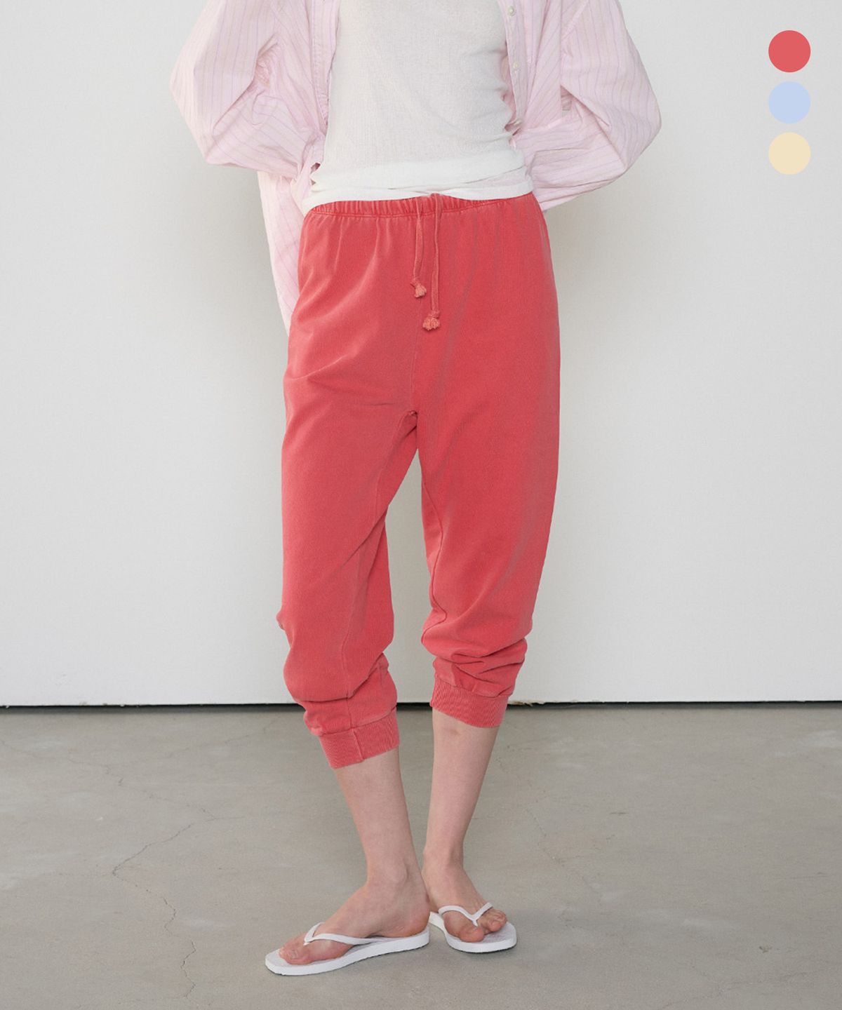 정감 스튜디오(JEONGGAM STUDIOS) Pigment Dyed Crop Sweat Pants_3 Color