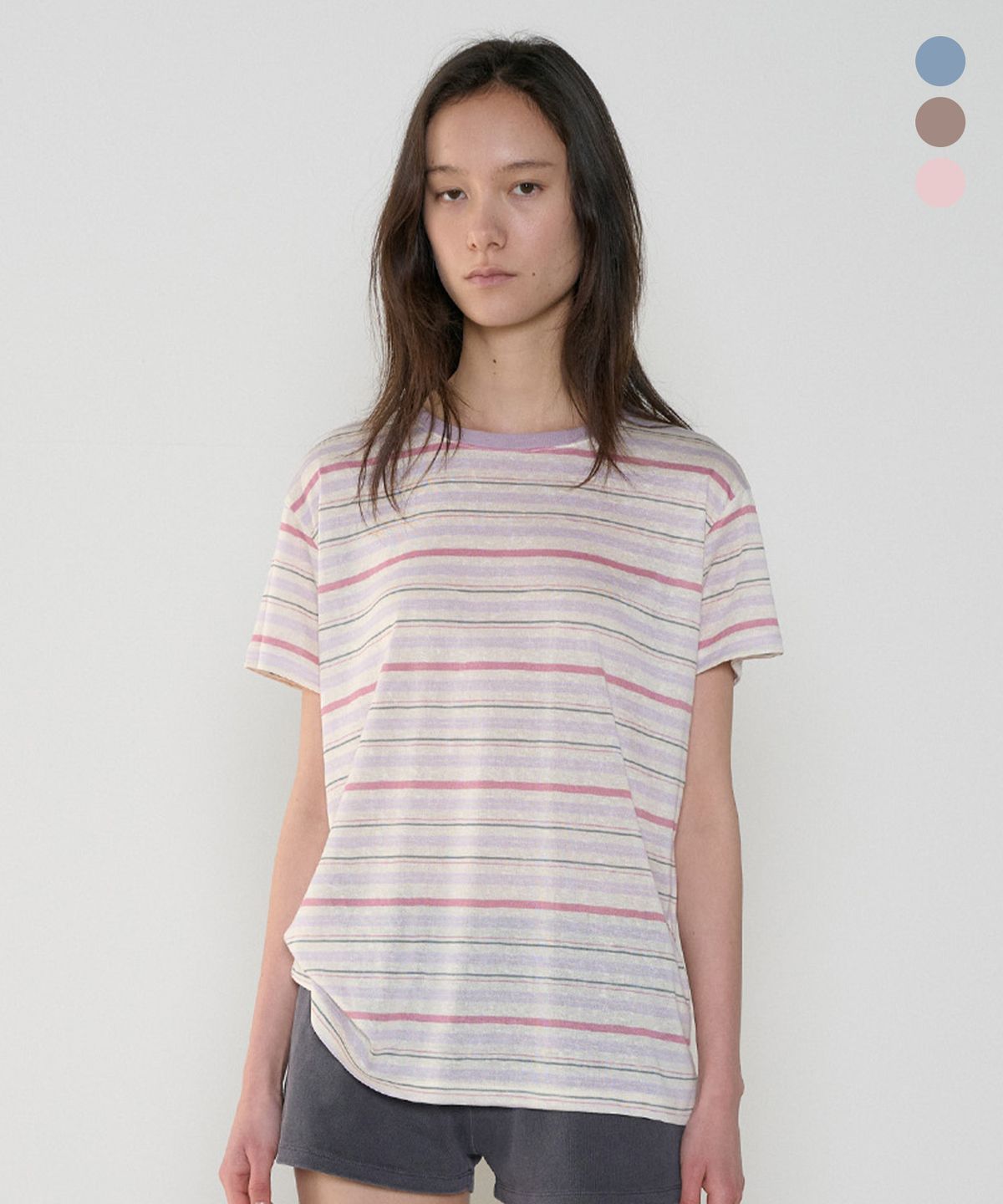 정감 스튜디오(JEONGGAM STUDIOS) Rayon Blend Stripe Tee_3 Color