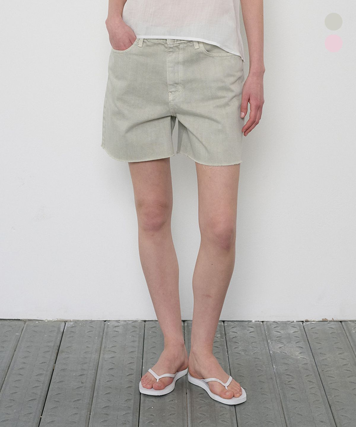 정감 스튜디오(JEONGGAM STUDIOS) Pigment Dyed Denim Shorts_2 Color