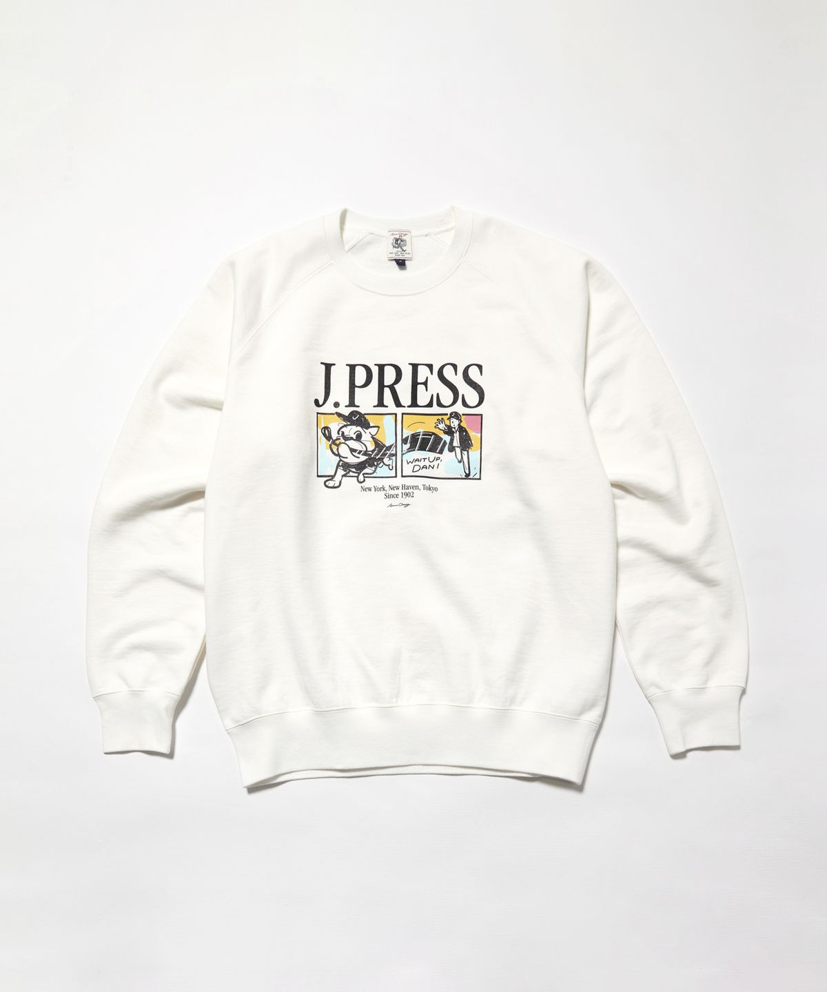 제이프레스(J.PRESS) 에런 그래픽 프린트 맨투맨 - 화이트 / KKOALM0091001