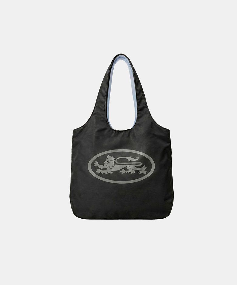 Reversible Nylon Shopper Bag - Black/Blue
