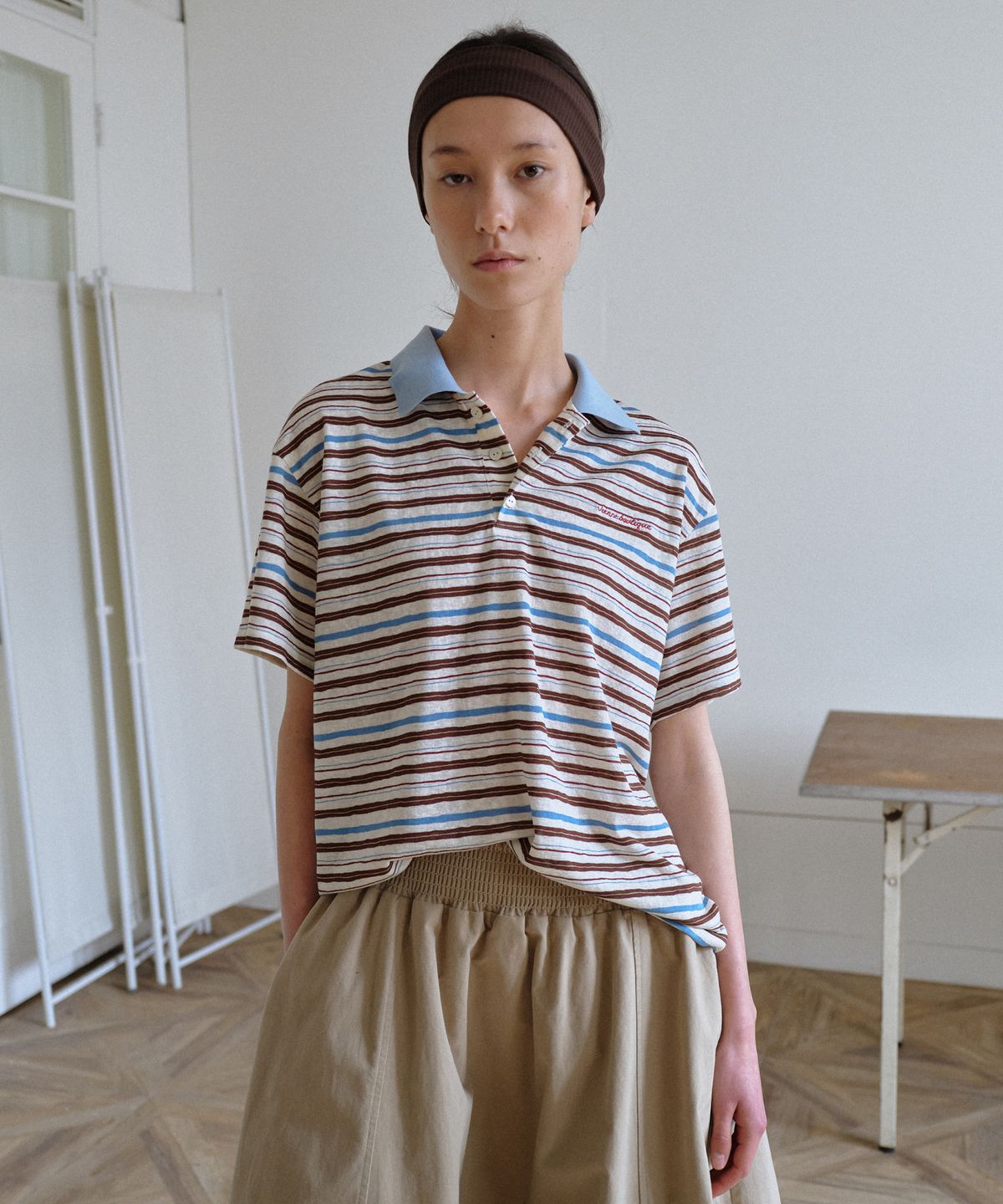 시엔느(SIENNE) Paloma Pique T-shirt (Blue)
