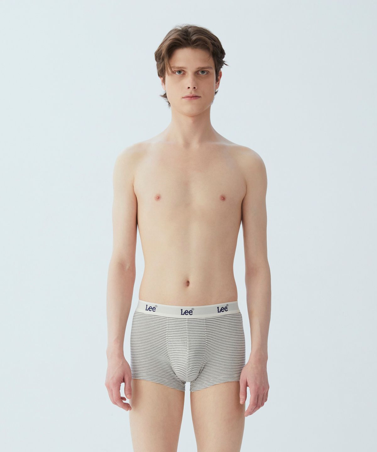 리 바디웨어(LEE BODYWEAR) 에센셜 모달 스트라이프 드로즈_네이비