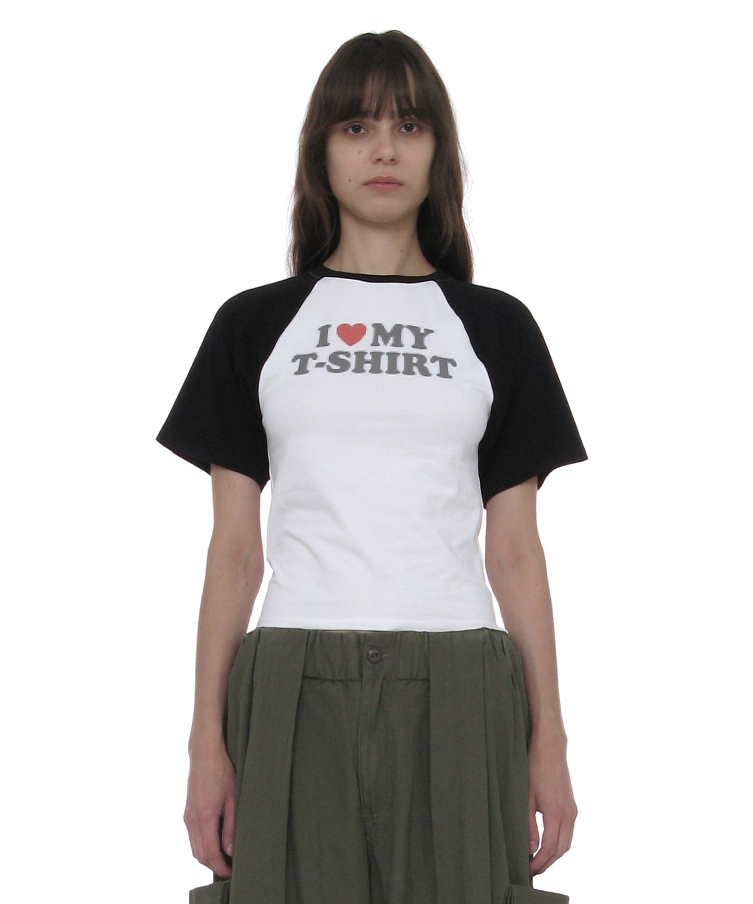 MUSINSA | PARTIMENTO WOMEN Bat Sleeve ILT Printed Tee_White