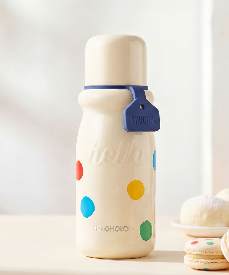 트윈원 밀크 원터치 보온병 텀블러 510ml 도트