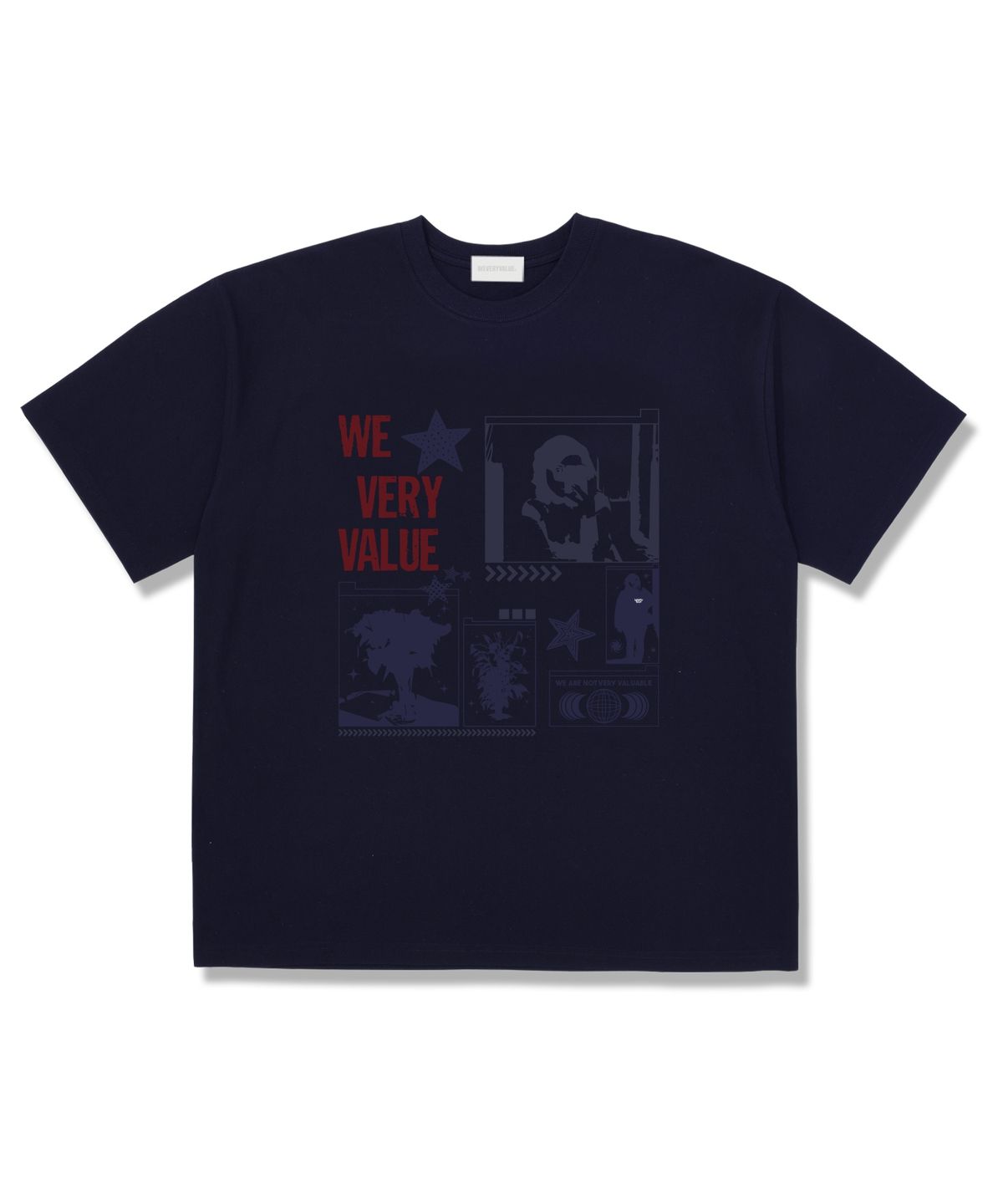 위베리벨류(WEVERYVALUE) 베리데일리 오버핏 반팔티셔츠 네이비