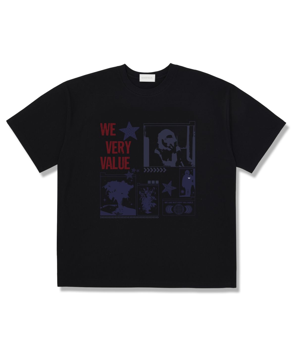 위베리벨류(WEVERYVALUE) 베리데일리 오버핏 반팔티셔츠 블랙