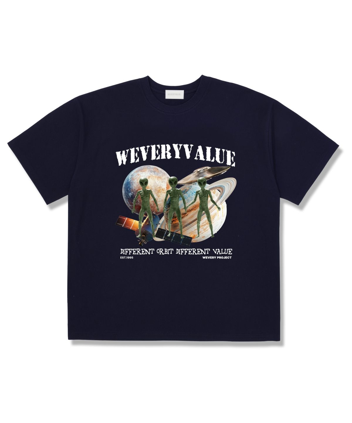 위베리벨류(WEVERYVALUE) 디프런트벨류 오버핏 반팔티셔츠 네이비