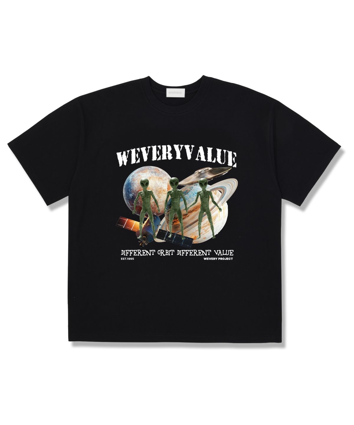 위베리벨류(WEVERYVALUE) 디프런트벨류 오버핏 반팔티셔츠 블랙