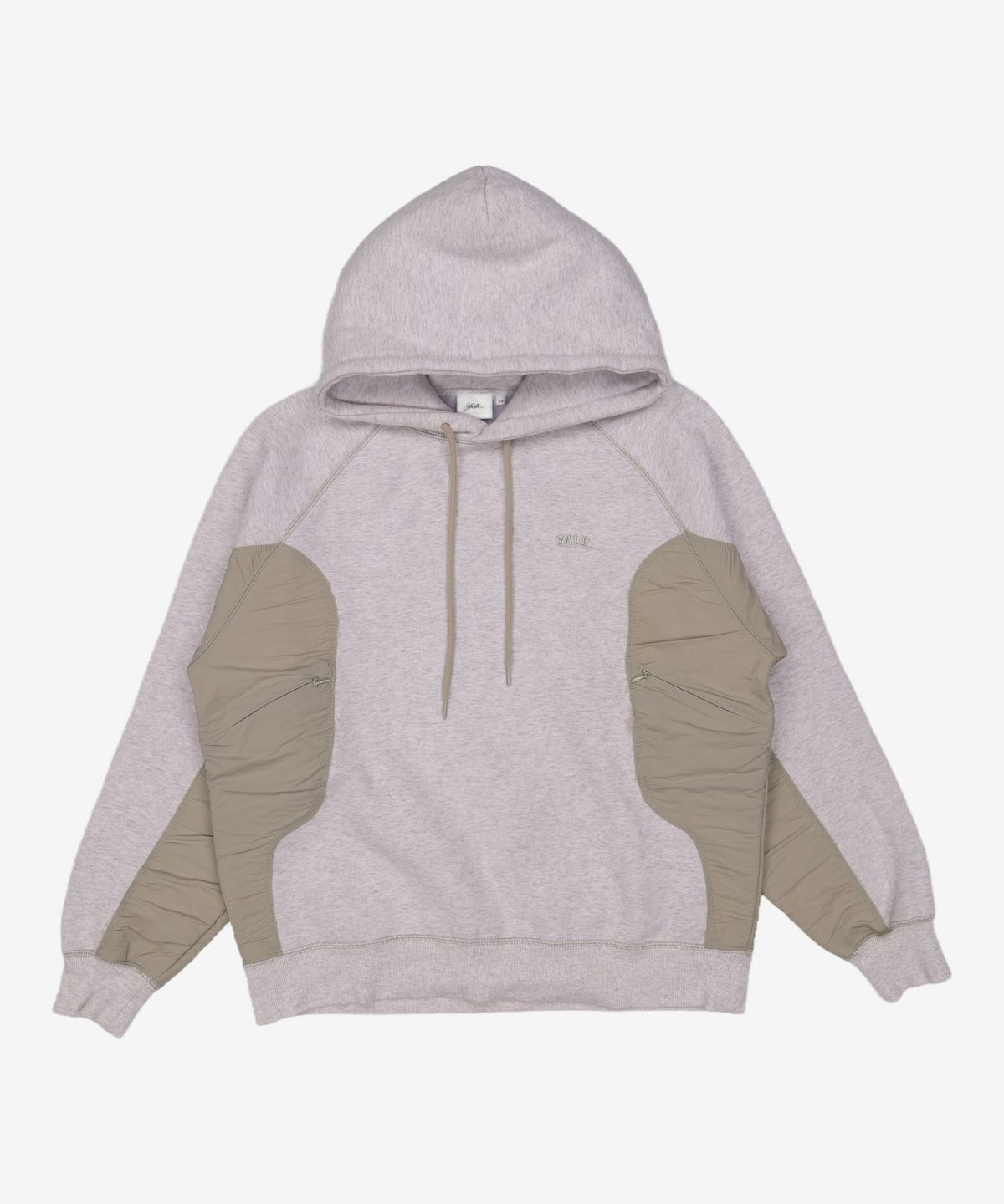 예일(YALE) [ONEMILE WEAR] NYLON FABRIC MIXED HOODIE LIGHT GRAY M