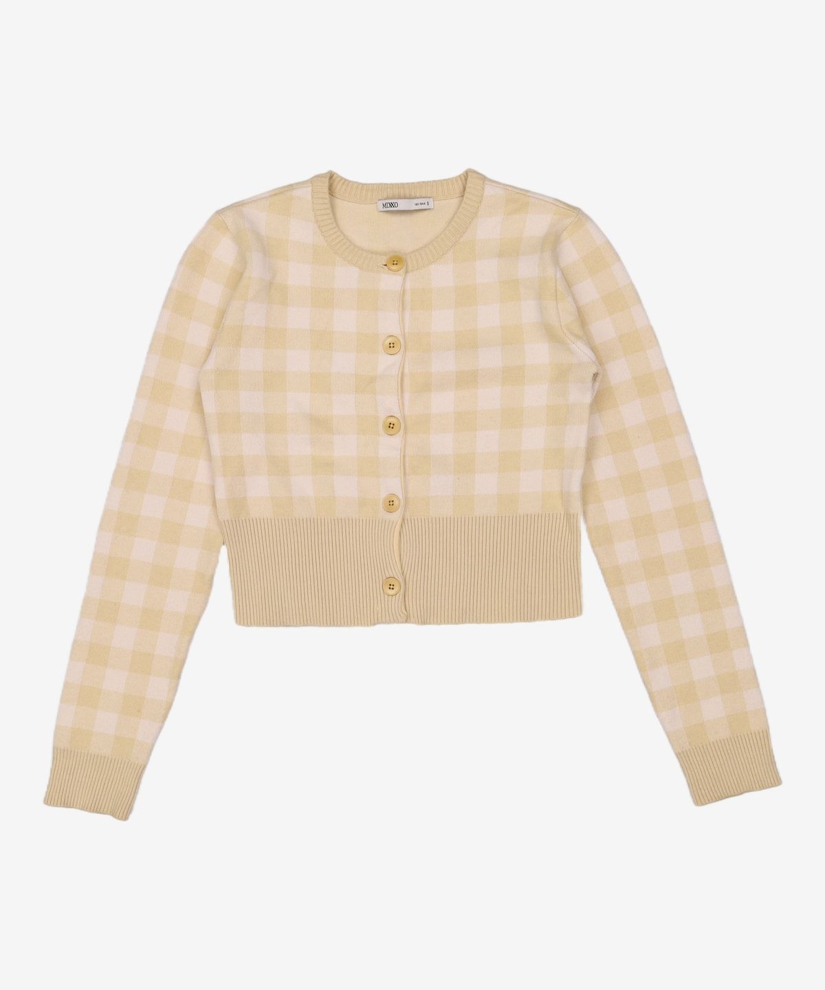 미쏘(MIXXO) 체크 패턴 가디건 MIWCKC234T S