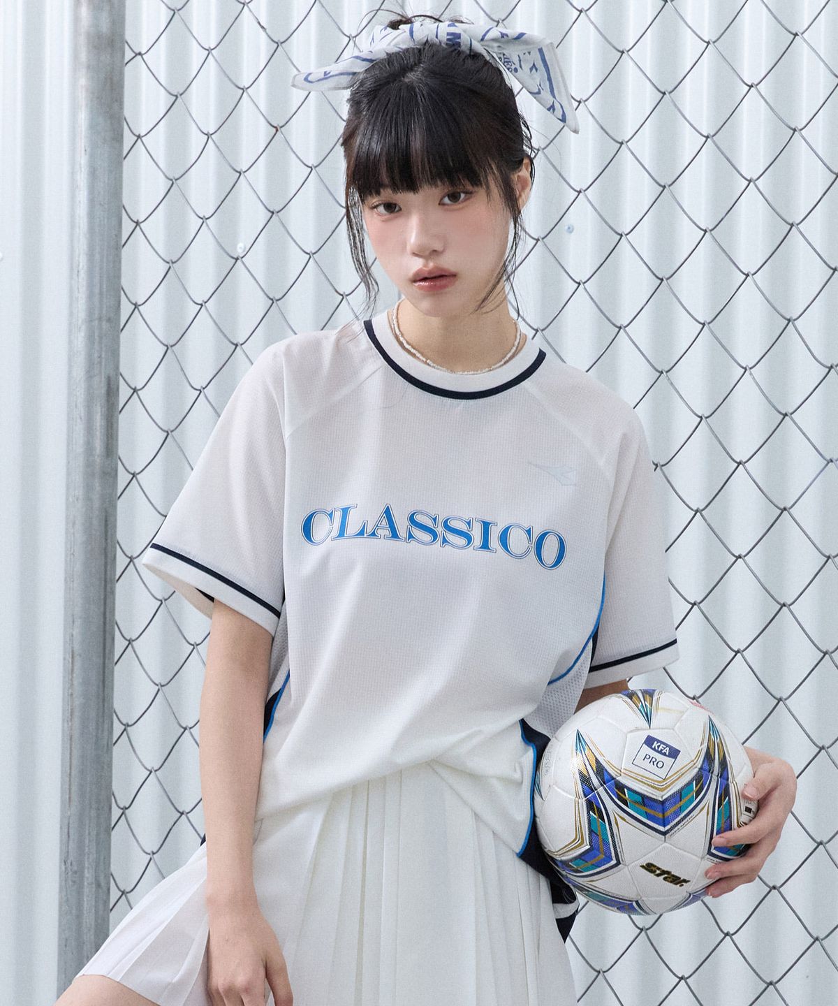 디아도라(diadora) 클라시코 우븐 반팔 피스테 OFF WHITE