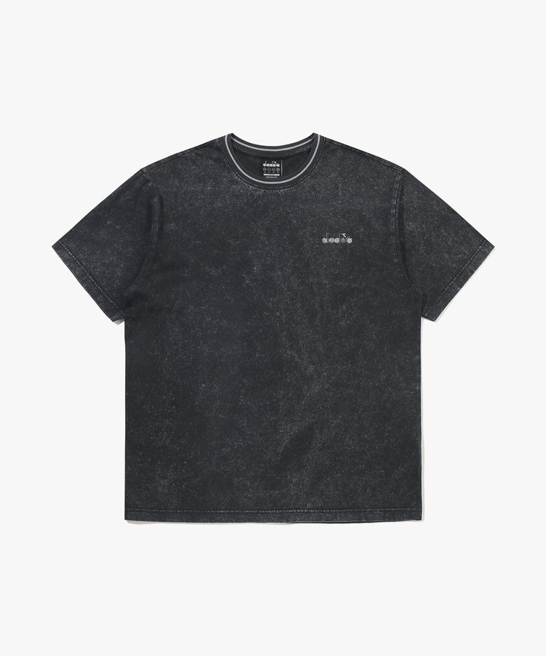워싱 그래픽 반팔 티셔츠 DARK GREY