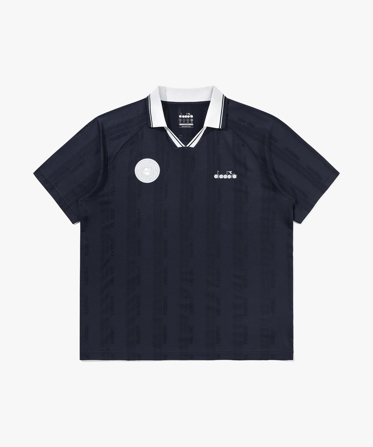 디아도라(diadora) 세레모니 메쉬 자카드 카라 반팔 티셔츠 NAVY