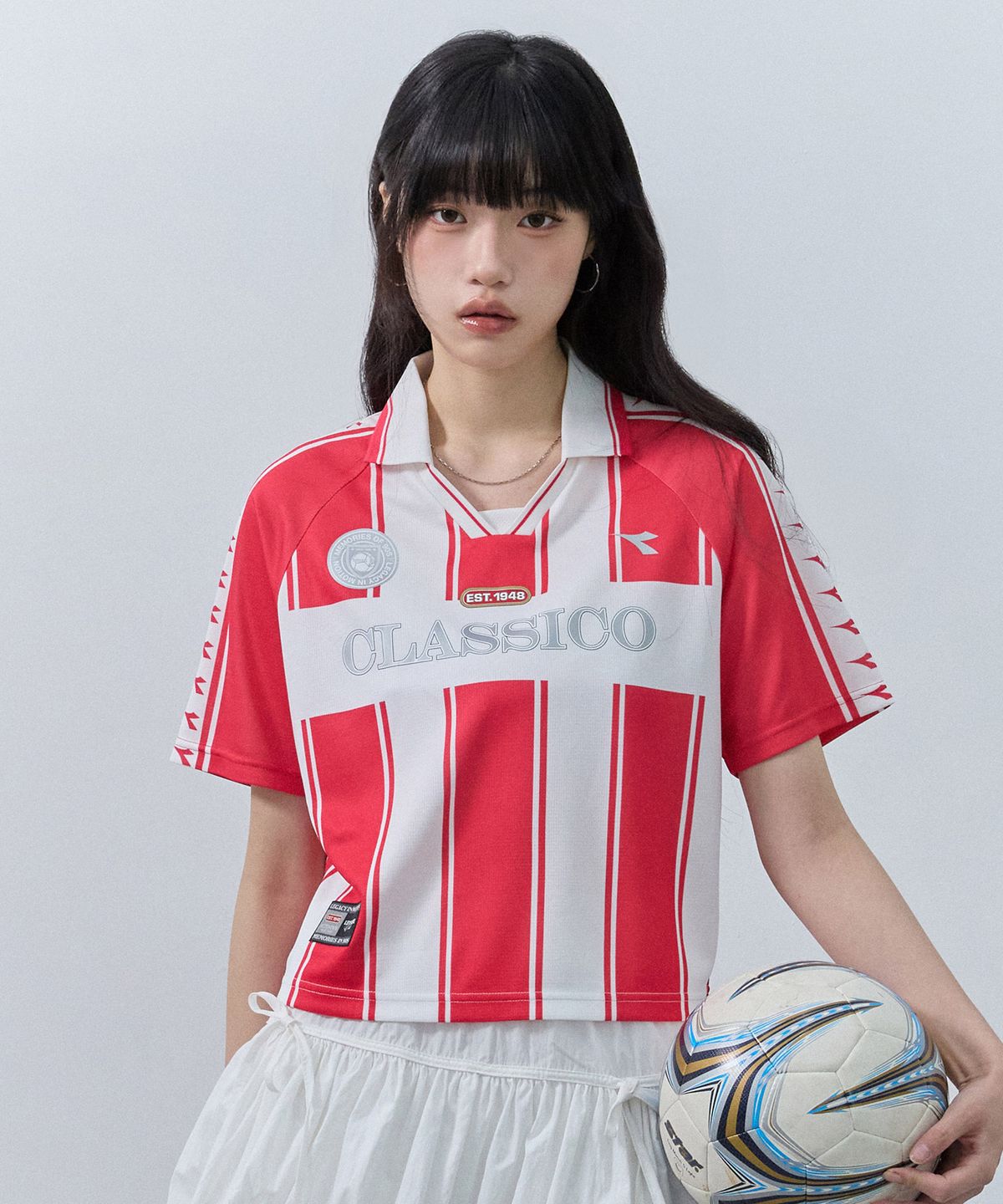 디아도라(diadora) 세레모니 카라 반팔 티셔츠 PINK