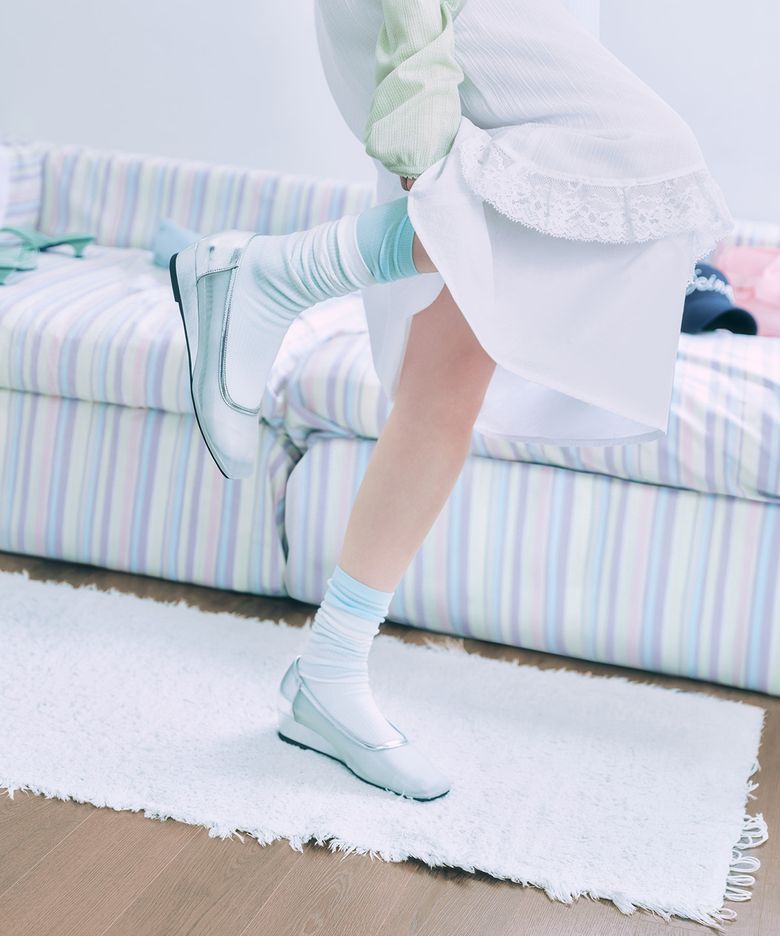 [YOON SOAP X DEINET] MESH WEDGE HEELS IN SILVER
