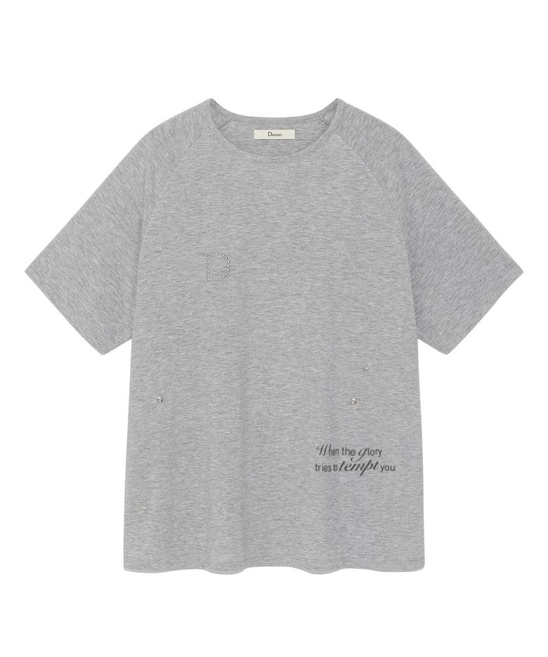 [YOON SOAP X DEINET] BUTTON DETAIL T-SHIRT IN GREY