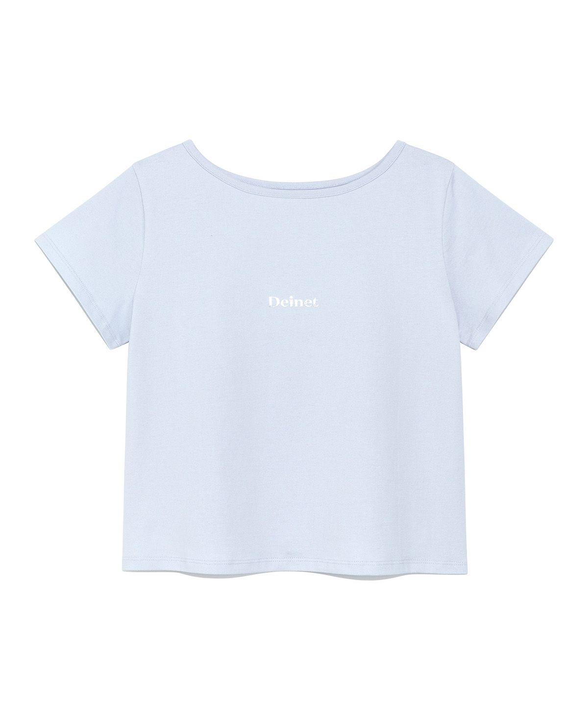 다이닛(DEINET) [YOON SOAP X DEINET] DEINET LOGO BOATNECK T-SHIRT IN SKY BLUE