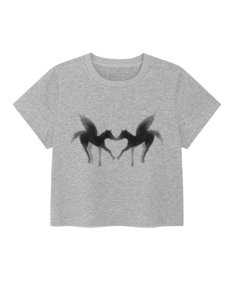 [YOON SOAP X DEINET] SLIM T-SHIRT IN MELANGE GREY