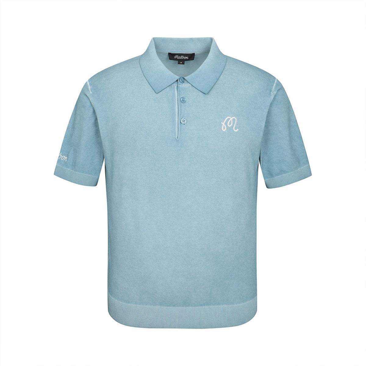 말본 골프(MALBON GOLF) 콜드다잉 반팔 니트 DARK BLUE (MAN)