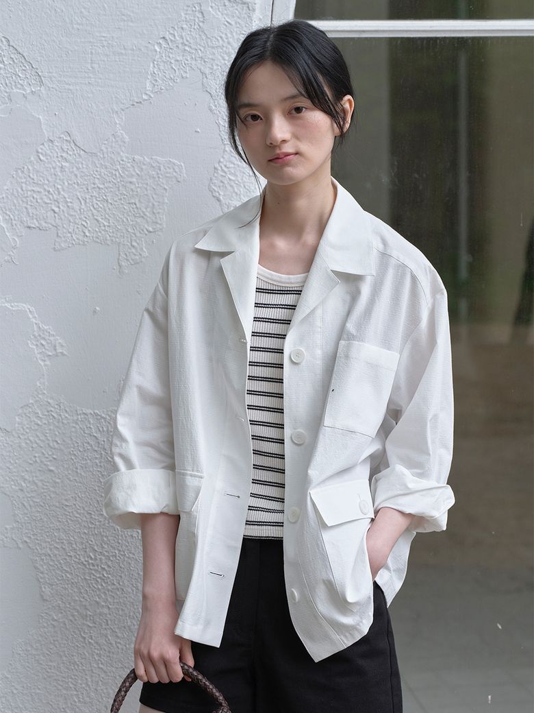 코튼 워크 자켓 (샌드 아이보리)