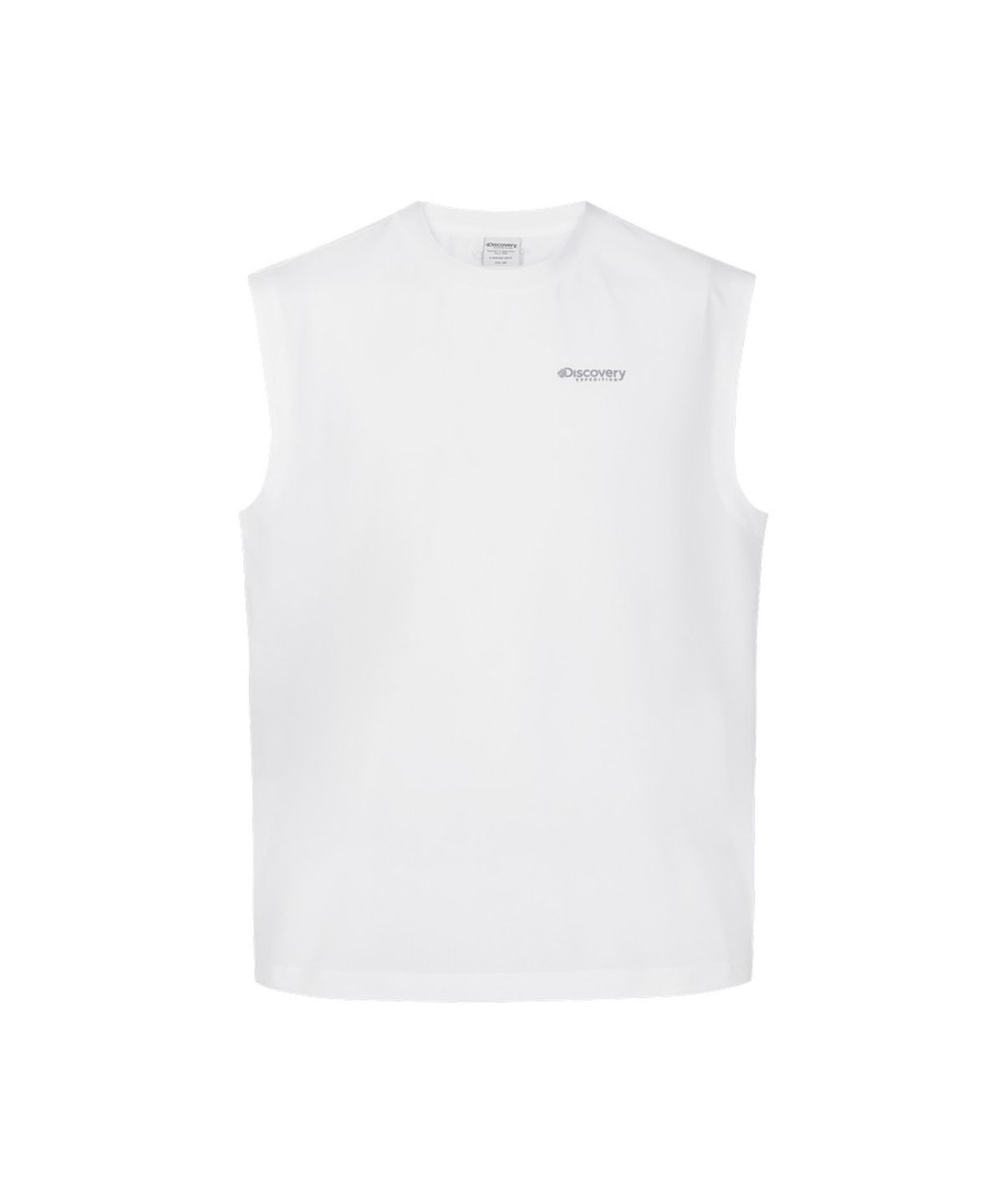 디스커버리 익스페디션(DISCOVERY EXPEDITION) 핫썸머 남성 백그래픽 슬리브리스 워터티셔츠 (WHITE)
