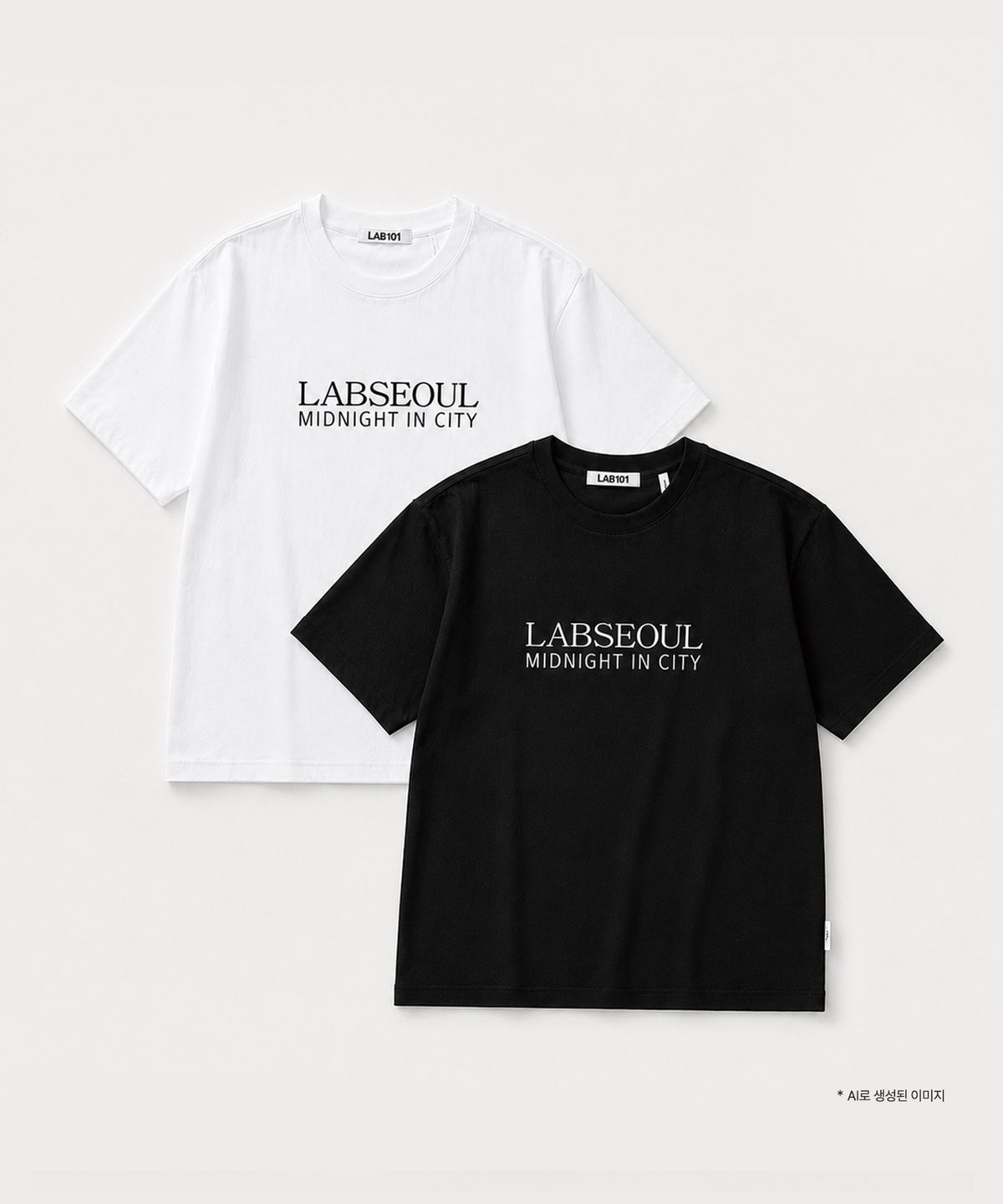 랩원오원(LAB101) [2PACK] 라이트 레터링 로고 티셔츠