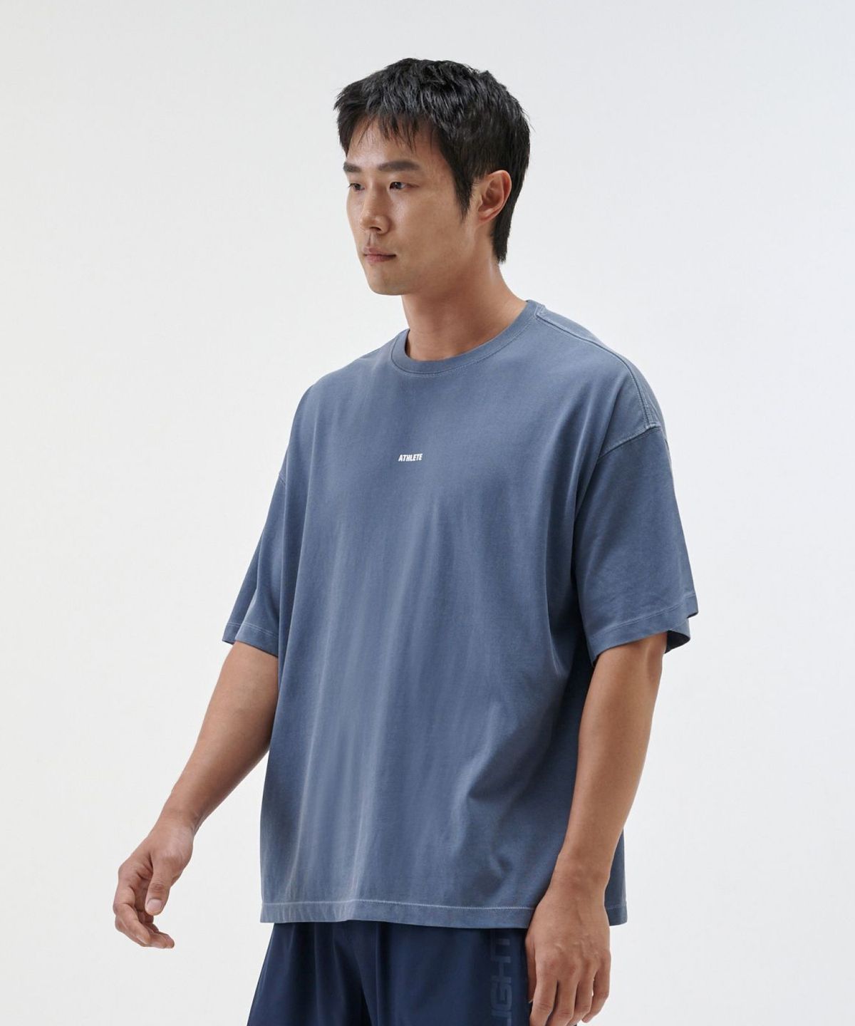 라임라잇 어패럴(LIMELIGHT APPAREL) 라임라잇 백 로고 쿨링 오버사이즈 티셔츠 (블루/화이트)