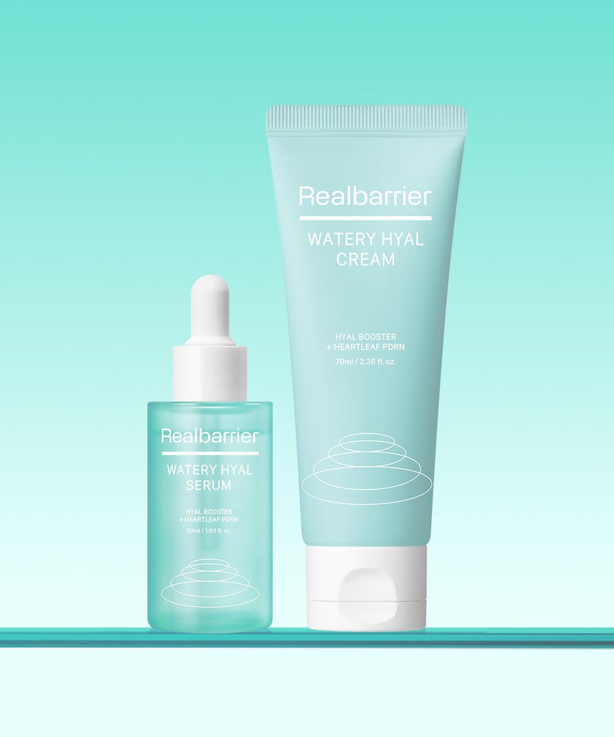 리얼베리어(REAL BARRIER) 워터리 히알 2종 세트 (세럼 50ML+크림 70ML)+[증정]익스트림크림라이트25ML+모공브러쉬