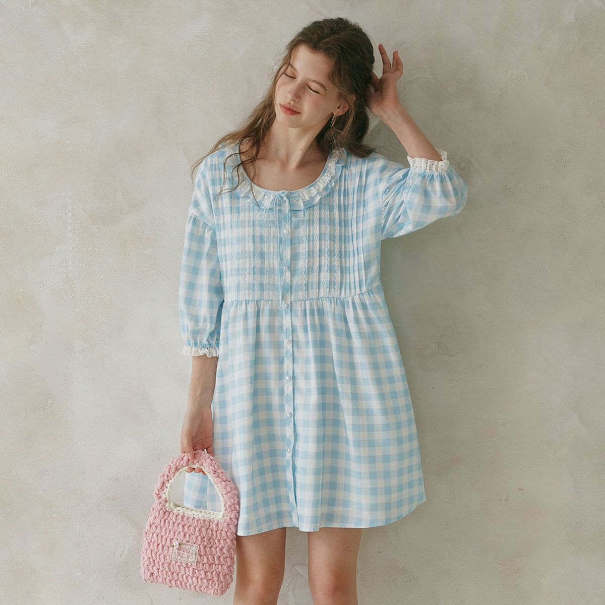 쎄무아듀(CEST MOIDEW) Cest_Gingham babydoll mini dress
