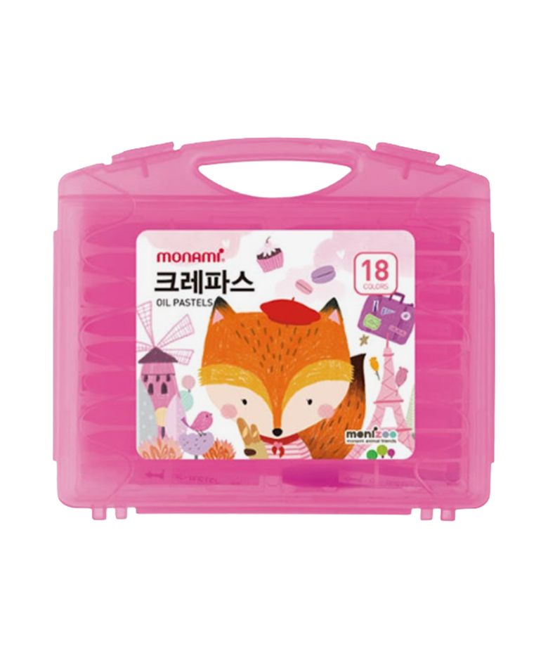 MONIZOO 모니주 크레파스 18색 / 케이스 : 핑크