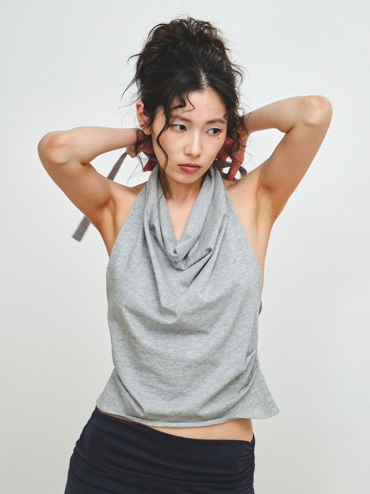 플리즈프로젝트(PLZPROJECT) HALTER NECK SLEEVELESS, HEATHER GRAY